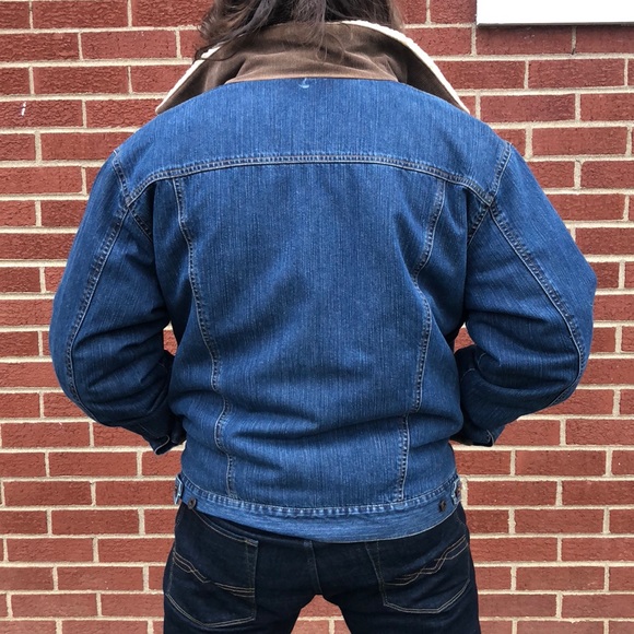 *sold* LL Bean Sherpa Lined Denim Jacket - Picture 3 of 5